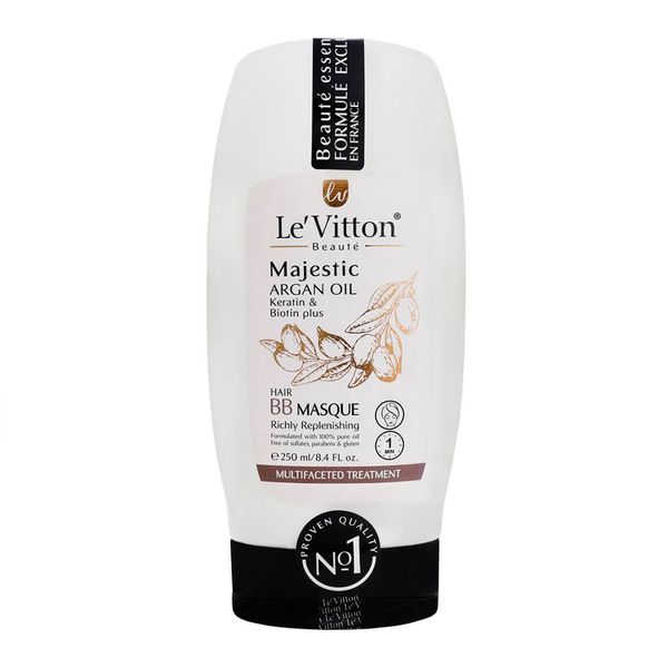 ماسک مو مغذی حاوی روغن آرگان و کراتین BB موهای آسیب دیده لویتون (250میل)